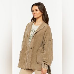 French Terry Reverse High-Low Jacket